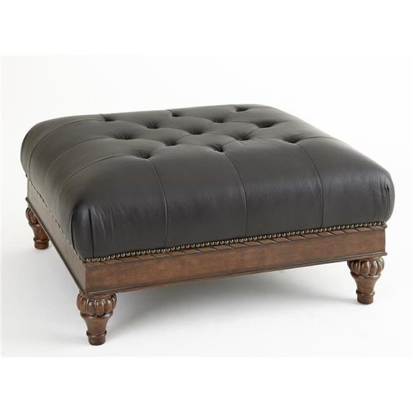 Myco Furniture Myco Furniture MA8000T Manhattan Leather Ottoman; Black MA8000T